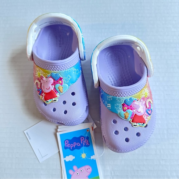 CROCS Other - Little Unisex Crocs Peppa Pig Size C6 Lavender Clogs NEW